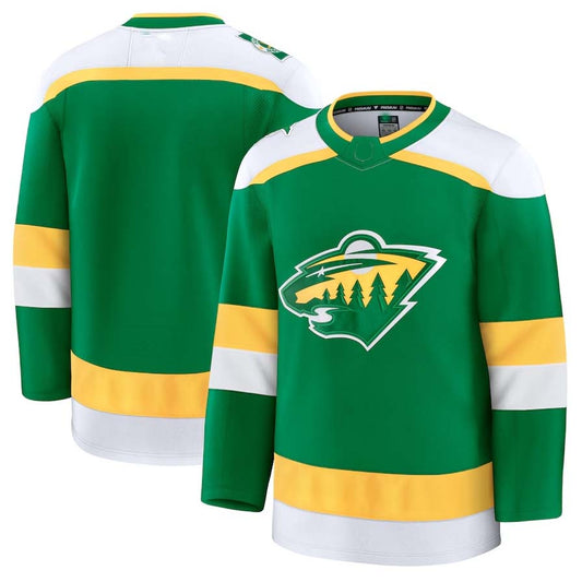 M.Wild Fanatics Blank Player Game Jersey - Green Stitched American Hockey Jerseys