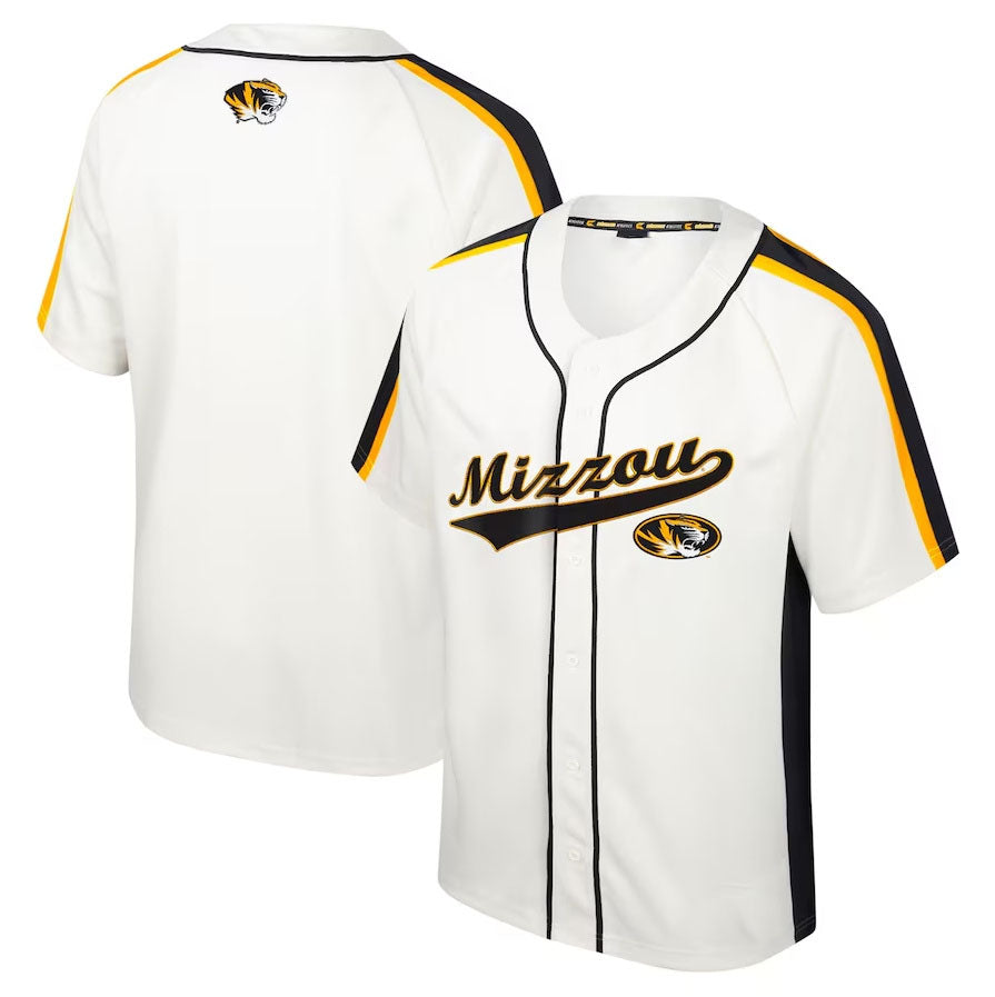 M.Tigers Blank Player Colosseum Ruth Button-Up Baseball Jersey - Cream American College Jerseys