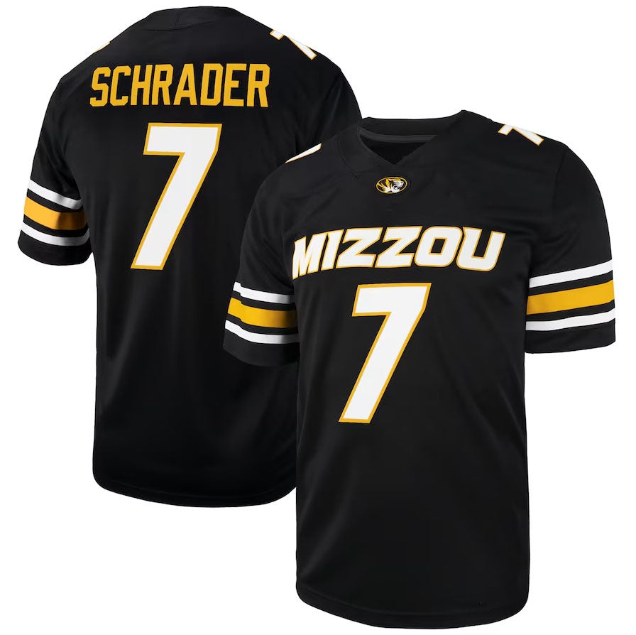 M.Tigers #7 Cody Schrader Player NIL Football Jersey - Black American College Jerseys