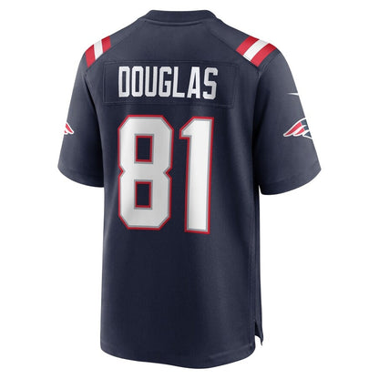 NE.Patriots #81 Demario Douglas Player Navy Game Stitched American Football Jerseys