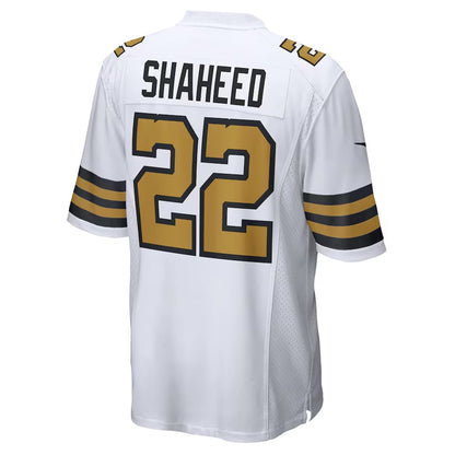 NO.Saints #22 Rashid Shaheed Player White Game Stitched American Football Jerseys