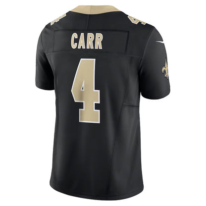 NO.Saints #4 Derek Carr Player Black Vapor F.U.S.E. Limited Stitched American Football Jersey