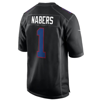 NY.Giants #1 Malik Nabers Player Carbon Black Fashion Stitched American Football Jerseys