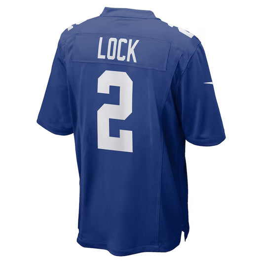 NY.Giants #2 Drew Lock Player Royal Game Stitched American Football Jerseys