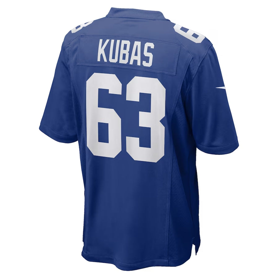 NY.Giants #63 Jake Kubas Player Royal Game Stitched American Football Jerseys