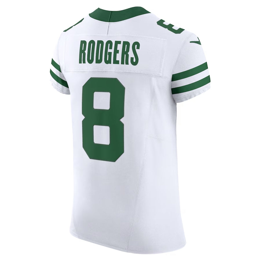 NY.Jets #8 Aaron Rodgers Player Legacy White Vapor F.U.S.E. Elite Stitched American Football Jerseys