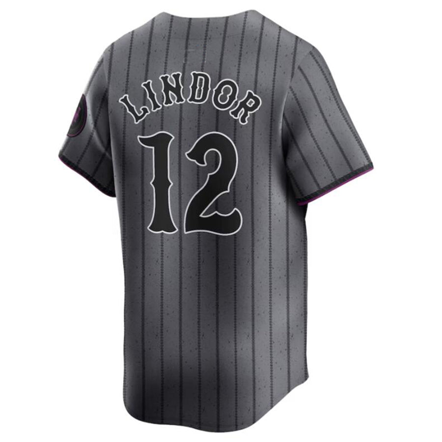 NY.Mets #12 Francisco Lindor Graphite Limited Player Jersey Stitches Baseball Jerseys