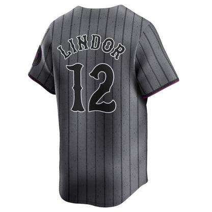 NY.Mets #12 Francisco Lindor Graphite Limited Player Jersey Stitches Baseball Jerseys