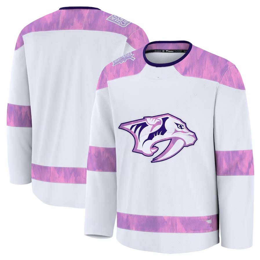 N.Predators Fanatics Blank Player Game Hockey Jersey - White Stitched American Hockey Jerseys