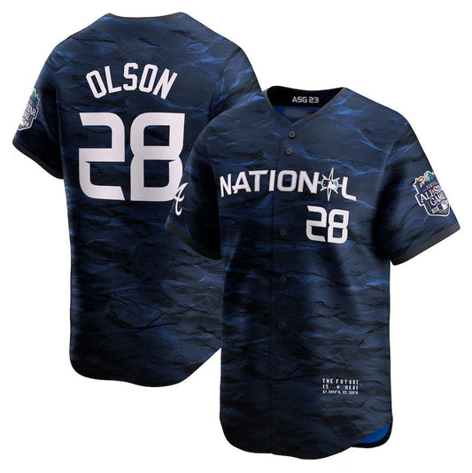 National League #28 Matt Olson All-Star Game Limited Player Jersey - Royal Baseball Jerseys