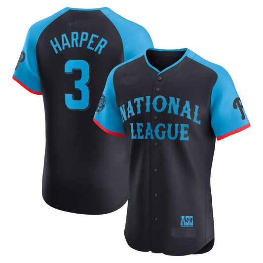 National League #3 Bryce Harper All-Star Game Elite Player Jersey - Navy Baseball Jerseys