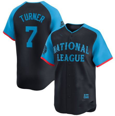 National League #7 Trea Turner Navy All-Star Game Limited Player Baseball Jerseys