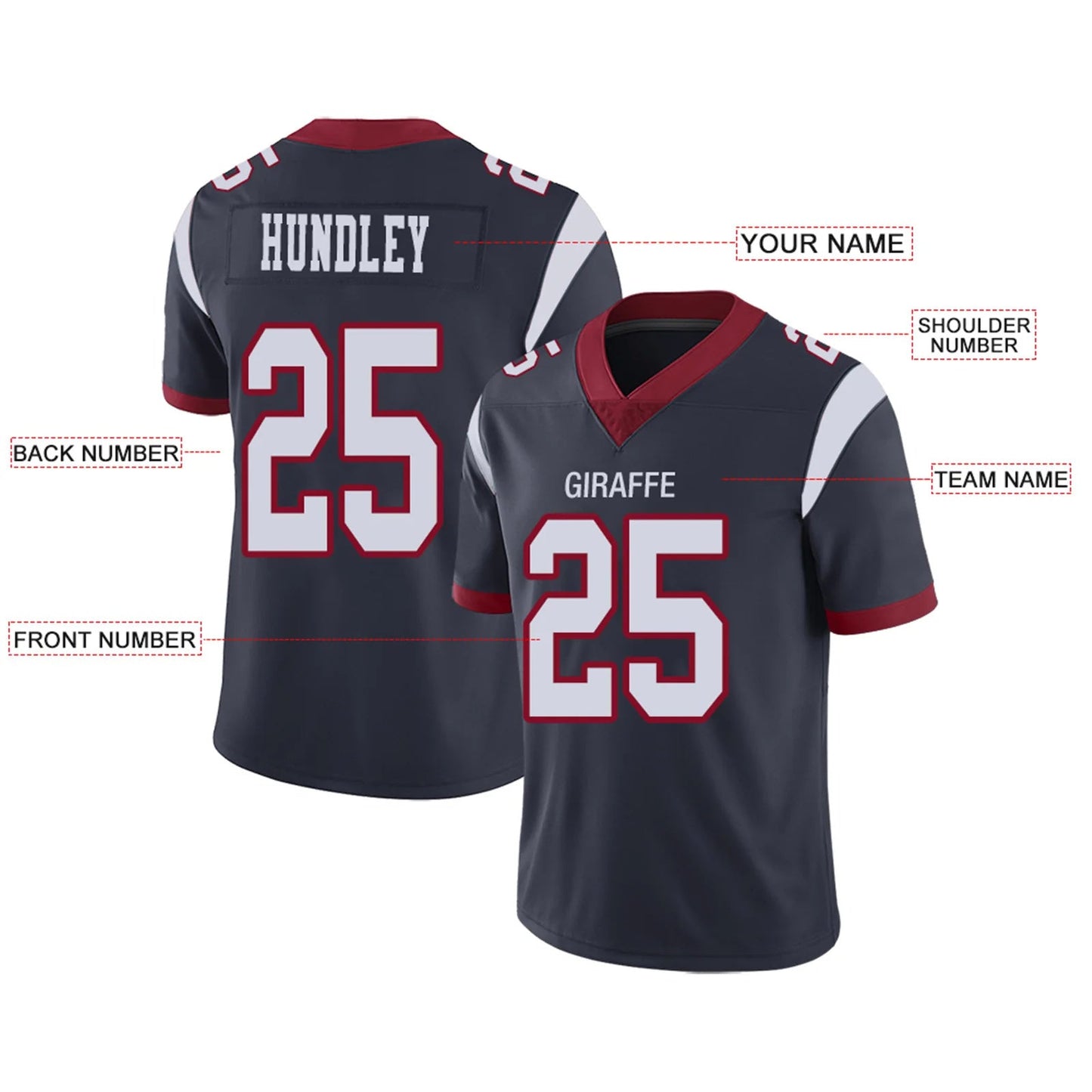 Custom H.Texans Navy Personalized Design Your Own Name and Number for Men Women Youth Jerseys