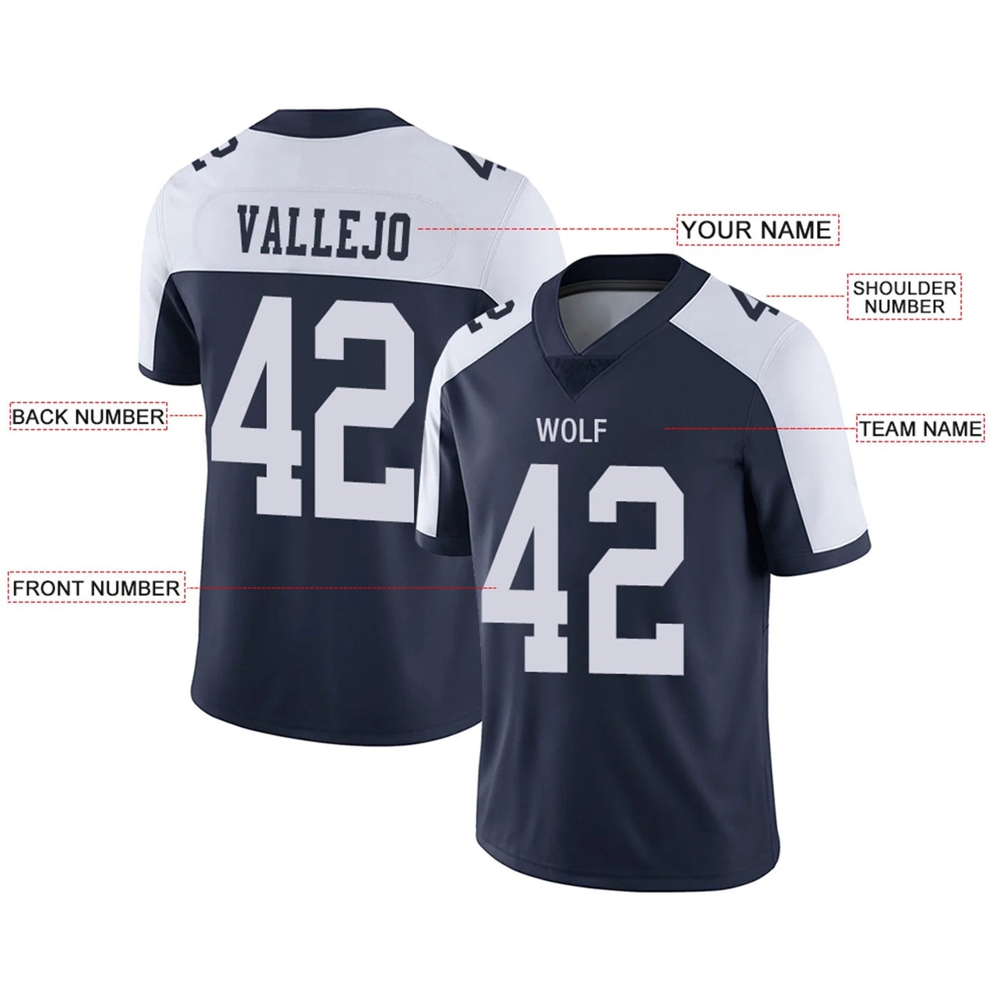 Custom D.Cowboys Navy White Personalized Design Your Own Name and Number for Men Women Youth Jerseys