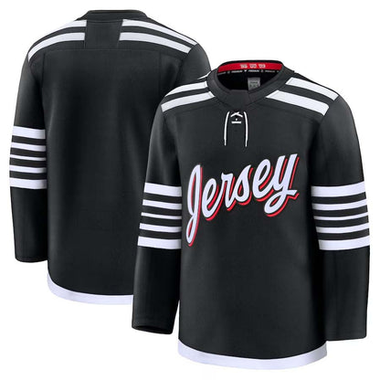 NJ.Devils Blank Player Fanatics Alternate Premium Jersey - Black Stitched American Hockey Jerseys