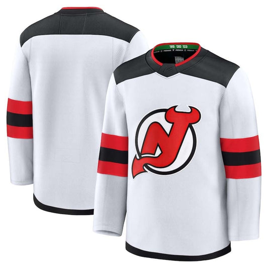 NJ.Devils Blank Player Fanatics Away Premium Jersey - White Stitched American Hockey Jerseys