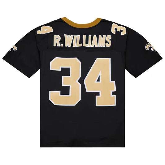 NO.Saints #34 Ricky Williams Player 1999 Legacy Replica Jersey - Black Stitched American Football Jerseys