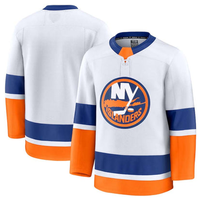 NY.Islanders Blank Player Fanatics Away Premium Jersey - White Stitched American Hockey Jerseys