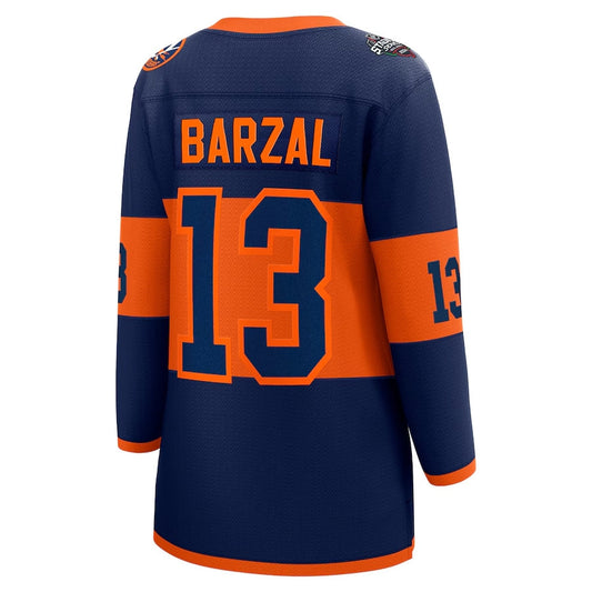 NY.Islanders #13 Mathew Barzal Fanatics Player Game Jersey – Navy Stitched American Hockey Jerseys