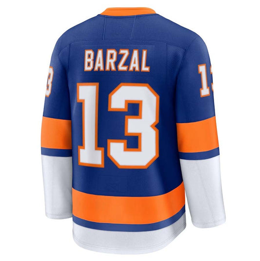 NY.Islanders #13 Mathew Barzal Fanatics Home Premium Player Jersey - Royal Stitched American Hockey Jerseys