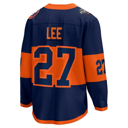 NY.Islanders #27 Anders Lee Fanatics Player Game Jersey – Navy Stitched American Hockey Jerseys