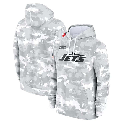 NY.Jets Salute To Service Club Pullover Hoodie Player Game Jersey Stitched American Football Jerseys