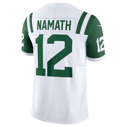 NY.Jets #12 Joe Namath Classic Alternate Vapor F.U.S.E. Retired Player Limited Jersey - White American Football Jerseys