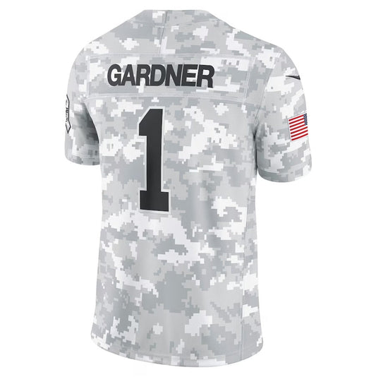 NY.Jets #1 Sauce Gardner Player Arctic Camo Salute to Service Limited Stitched American Football Jerseys