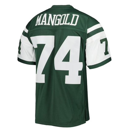 NY.Jets #74 Nick Mangold Mitchell & Ness Legacy Replica Player Jersey - Green American Football Jerseys