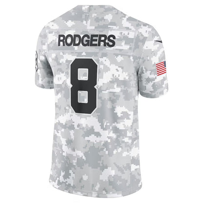 NY.Jets #8 Aaron Rodgers Player Arctic Camo Salute to Service Limited Stitched American Football Jerseys