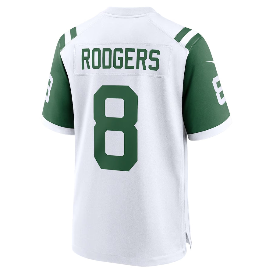 NY.Jets #8 Aaron Rodgers Player Game Jersey - White American Football Jerseys