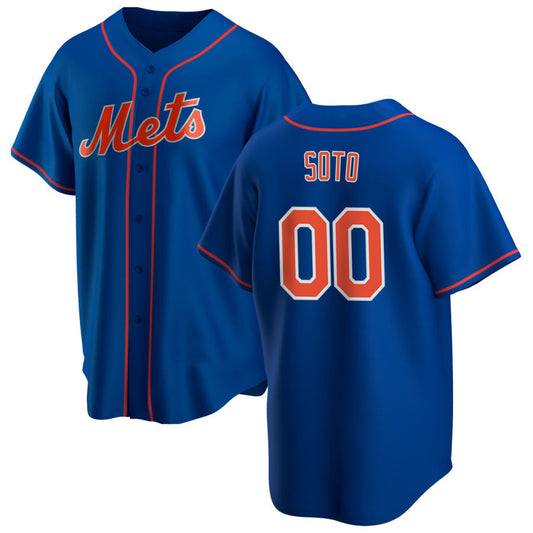 Custom NY.Mets Royal Replica Game Baseball Jerseys