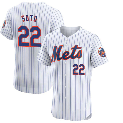 NY.Mets #22 Juan Soto Player White Home Limited Player Elite Baseball Jerseys