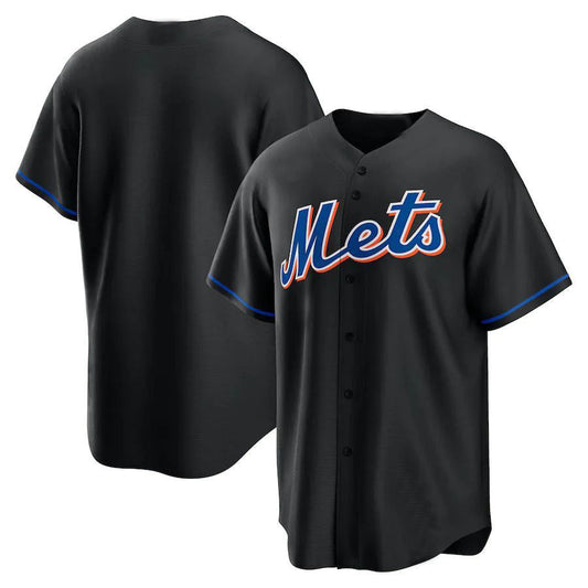 Custom NY.Mets Black Alternate Replica Team Jersey Baseball Jerseys