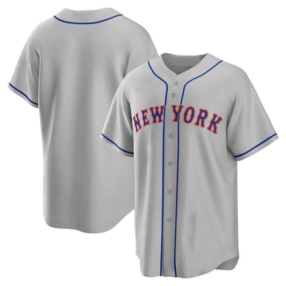 Custom NY.Mets Gray Road Replica Team Jersey Baseball Jerseys