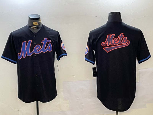 NY.Mets Team Big Logo Graphite Limited Stitched Baseball Jerseys Player Game Jersey