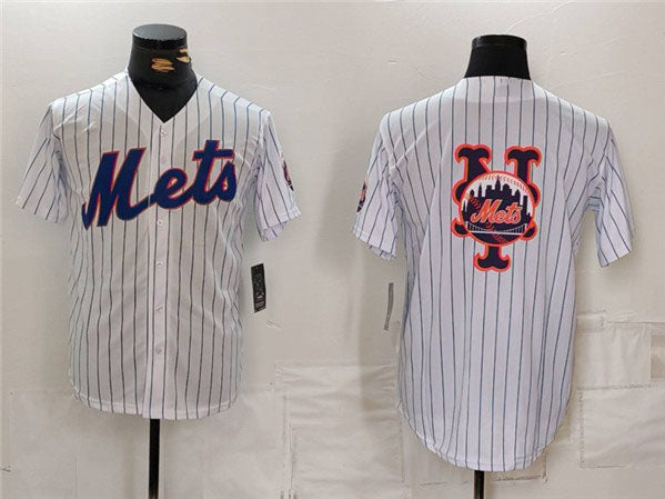 NY.Mets Player White Team Big Logo Cool Base Stitched Baseball Jerseys