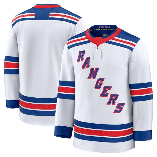 NY.Rangers Blank Player Fanatics Away Premium Jersey - White Stitched American Hockey Jerseys