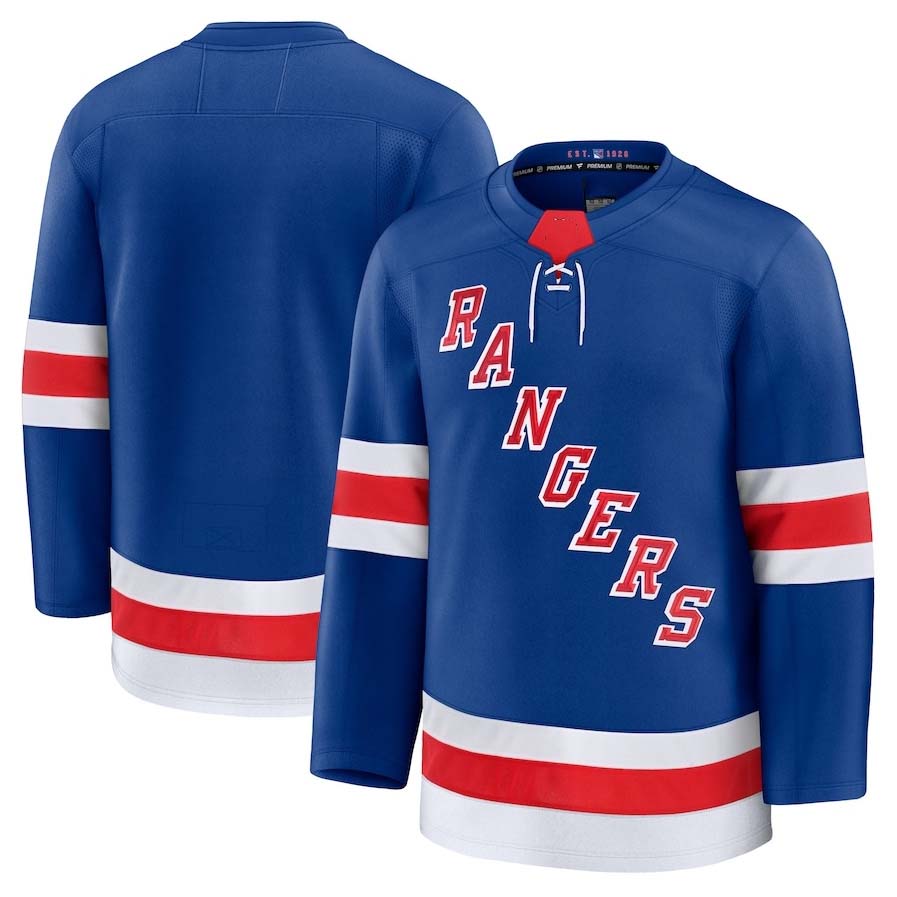 NY.Rangers Blank Player Fanatics Home Premium Jersey - Blue Stitched American Hockey Jerseys