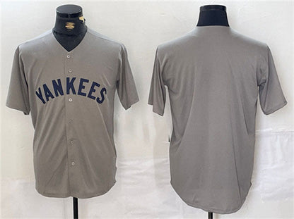 NY.Yankees Blank Player Gray Cool Base Stitched Baseball Jerseys