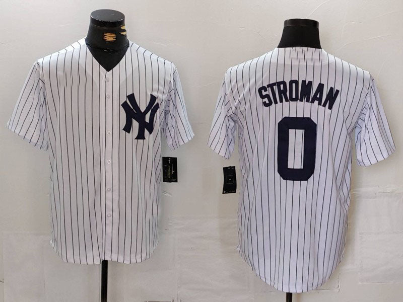 NY.Yankees #0 Marcus Stroman Player White Cool Base Stitched Baseball Jerseys