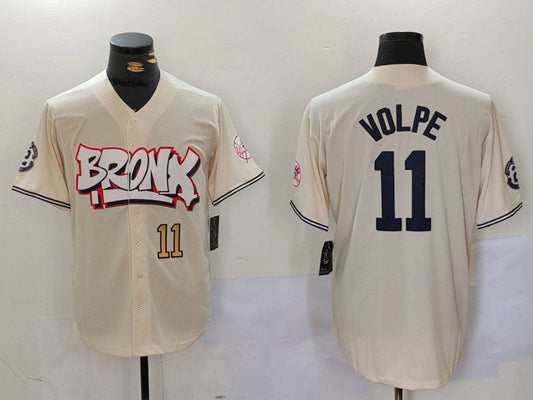 NY.Yankees #11 Anthony Volpe Player Game Jersey Cream Limited Stitched Baseball Jerseys