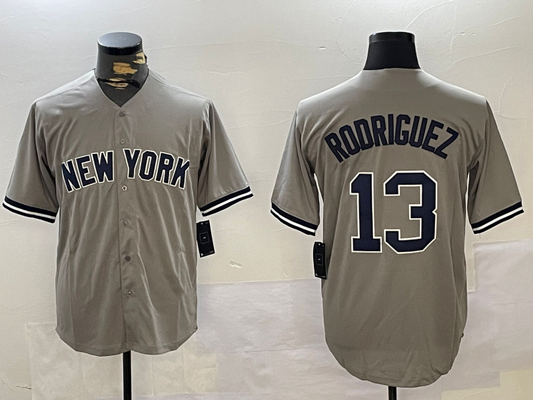 NY.Yankees #13 Alex Rodriguez Player Grey Cool Base Stitched Baseball Jerseys