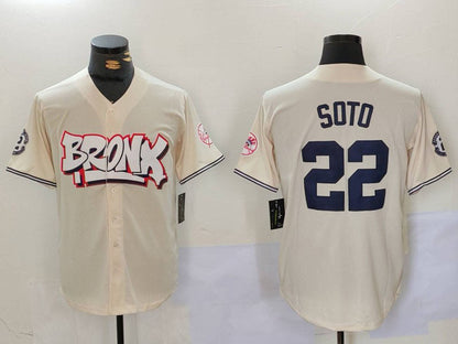 NY.Yankees #22 Juan Soto Player Cream Limited Stitched Baseball Jerseys