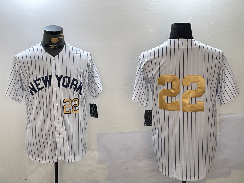 NY.Yankees #22 Juan Soto White Pinstripe Fashion Player Game Jersey Cool Base Stitched Baseball Jerseys