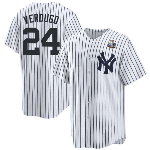 NY.Yankees #24 Alex Verdugo Player White World Series Cool Base Stitched Baseball Jerseys