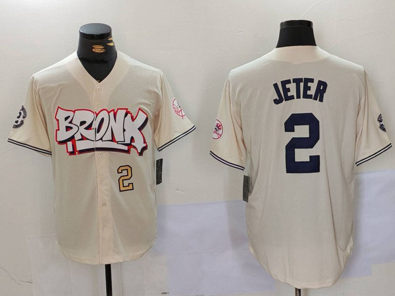 NY.Yankees #2 Derek Jeter Player Game Jersey Cream Limited Stitched Baseball Jerseys