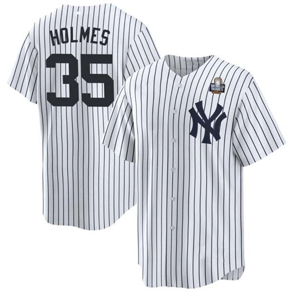 NY.Yankees #35 Clay Holmes Player White World Series Cool Base Stitched Baseball Jerseys