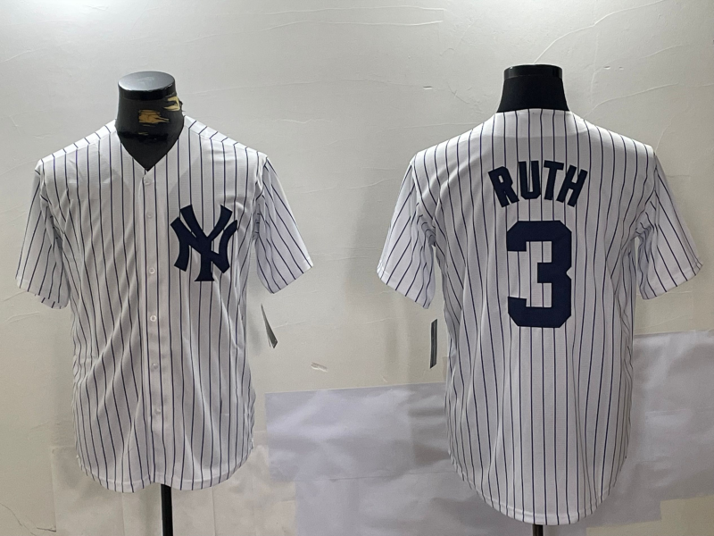 NY.Yankees #3 Babe Ruth Player White Stitched Cool Base Limited Stitched Baseball Jerseys