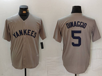 NY.Yankees #5 Joe DiMaggio Player Grey Stitched Throwback Baseball Jerseys